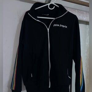 Palm Angels Black Rainbow track jacket
